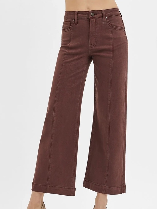Risen Los Angeles Denim - RISEN Wide-Leg High-Rise Brown Jeans 9/29